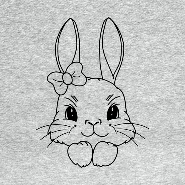 Funny and Cute  Rabbit ,happy Easter cartoon, Cartoon style by 9georgeDoodle